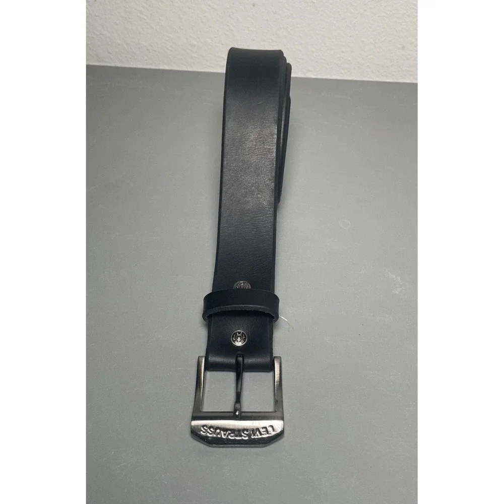Levi Strauss Black Genuine Leather Belt‎ Men's Size 34-36
